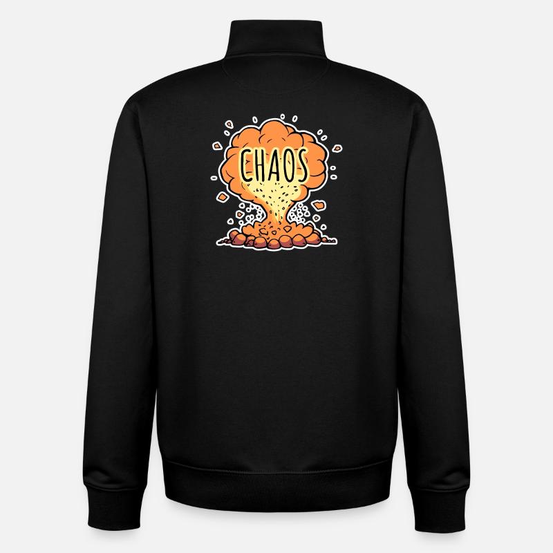 C'est le chaos total ! - Sweat zippé unisexe en coton bio Stanley/Stella - noir