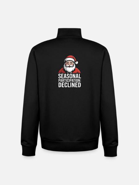 Seasonal Participation Declined Christmas Muffle - Unisex Organic Zip Sweatshirt by Stanley/Stella - black