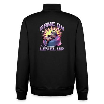 Funny Gaming Gamer Cat - Unisex Organic Zip Sweatshirt von Stanley/Stella - Schwarz - Hinten - AI Model Male 185 light (185cm)