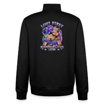 Funny Gaming Gamer Cat - Unisex Organic Zip Sweatshirt von Stanley/Stella - Schwarz - Hinten - AI Model Male 185 light (185cm)