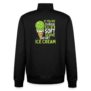 Soft-Eis-Wortspiel-Tee - Unisex Organic Zip Sweatshirt von Stanley/Stella - Schwarz - Hinten - AI Model Male 185 light (185cm)