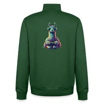 Llamma Gaming Tier Videospiele Lustig Llamma - Unisex Organic Zip Sweatshirt von Stanley/Stella - Flaschengrün - Hinten - AI Model Male 185 dark (185cm)
