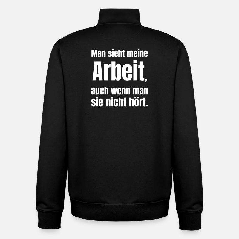 Visible work printed soundlessly - Unisex Organic Zip Sweatshirt by Stanley/Stella - black