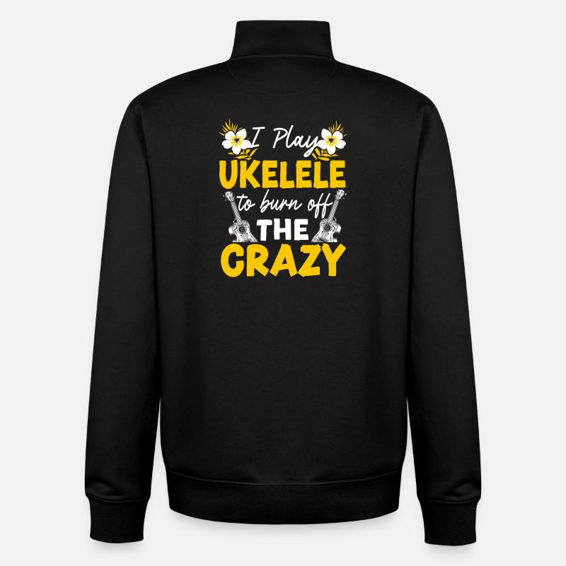 Ukulélé hawaïen que je joue - Sweat zippé unisexe en coton bio Stanley/Stella - noir