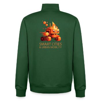 Smart Cities Urban Mobility - Unisex Organic Zip Sweatshirt by Stanley/Stella - bottle green - Back - AI Model Male 185 dark (185cm)