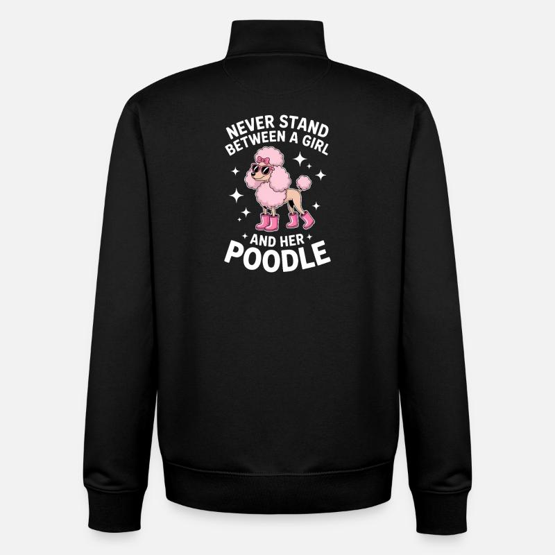 Poodle Sayings Funny Poodle Gift - Unisex Organic Zip Sweatshirt by Stanley/Stella - black