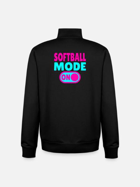 Softball Mode ON - Unisex Organic Zip Sweatshirt by Stanley/Stella - black