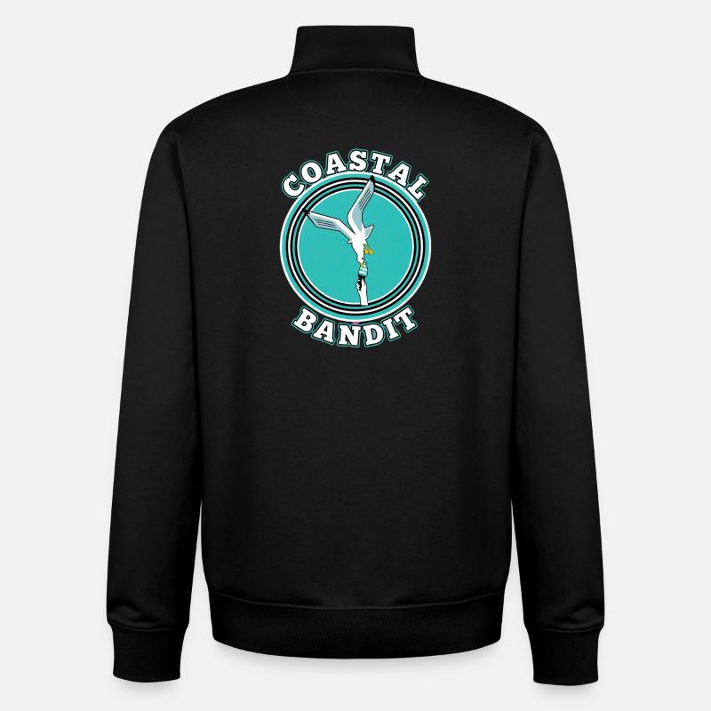 Mouette bandit côtière vole la glace - Sweat zippé unisexe en coton bio Stanley/Stella - noir