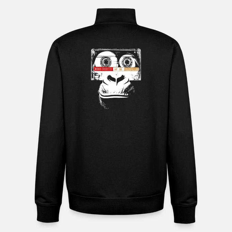 COULEUR MONOCASSETTE - Sweat zippé unisexe en coton bio Stanley/Stella - noir