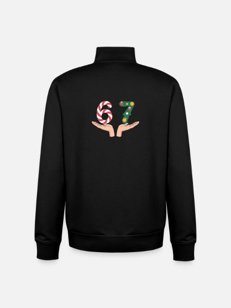 Christmas Number 67 Candycane Fir - Unisex Organic Zip Sweatshirt by Stanley/Stella - black