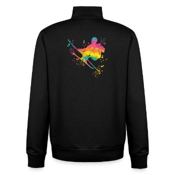 Alpine skiing Winter sports Nordic skiing - Unisex Organic Zip Sweatshirt by Stanley/Stella - black - Back - AI Model Male 185 light (185cm)