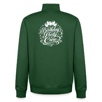 Birthday Party Crew - Unisex Organic Zip Sweatshirt by Stanley/Stella - bottle green - Back - AI Model Male 185 dark (185cm)