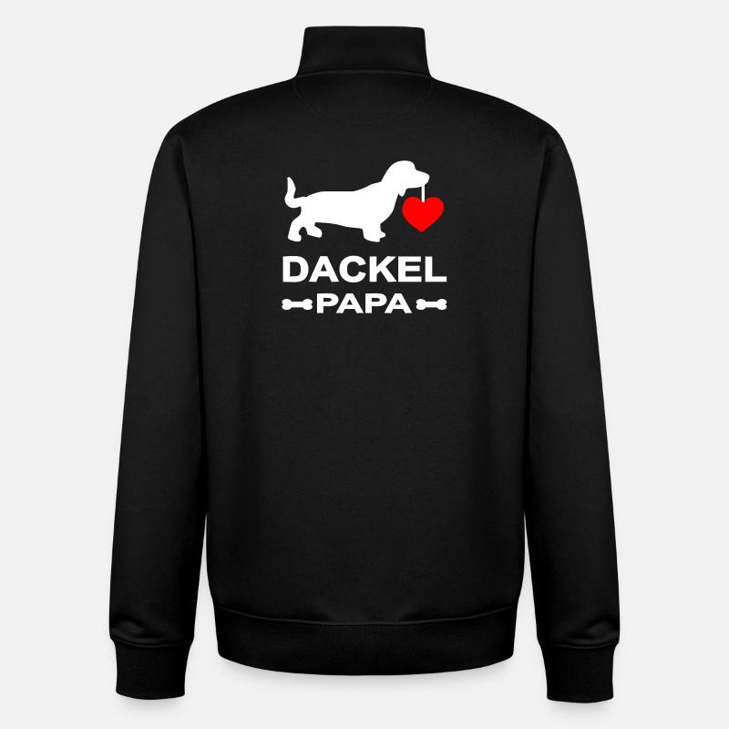 Teckel - Sweat zippé unisexe en coton bio Stanley/Stella - noir