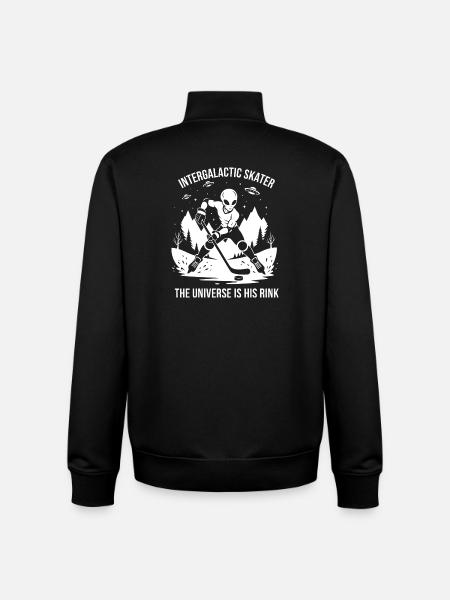 Außerirdische Eishockeyspieler UFO Silhouette Desi - Unisex Organic Zip Sweatshirt by Stanley/Stella - black