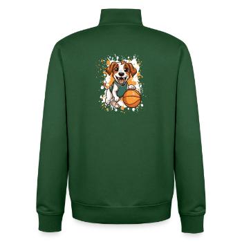 Basketballhund im Sprung - Unisex Organic Zip Sweatshirt von Stanley/Stella - Flaschengrün - Hinten - AI Model Male 185 dark (185cm)