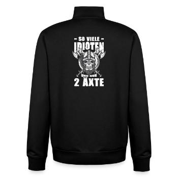 Viking Odin Outfits Valhalla Nordmann - Unisex Organic Zip Sweatshirt by Stanley/Stella - black - Back - AI Model Male 185 light (185cm)