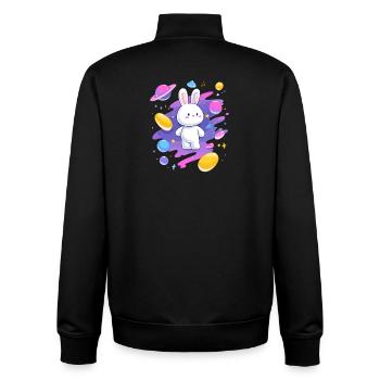 Le Lapin Galactique dans la Nébuleuse - Sweat zippé unisexe en coton bio Stanley/Stella - noir - Dos - AI Model Male 185 light (185cm)