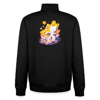 Katzen-Kosmos Neon-Palette - Unisex Organic Zip Sweatshirt von Stanley/Stella - Schwarz - Hinten - AI Model Male 185 light (185cm)