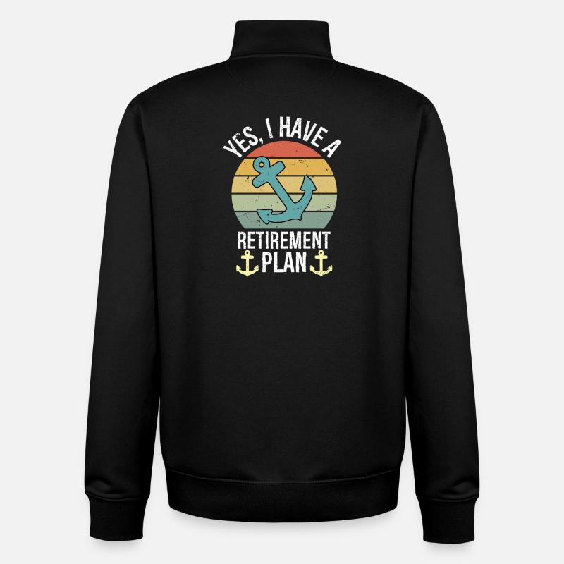 Plain Sailing Boat Retirement Plan Gift - Unisex Organic Zip Sweatshirt von Stanley/Stella - Schwarz
