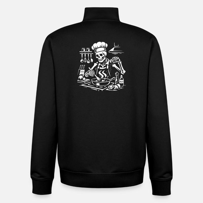 Skeleton Chef Stirring Bowl - Unisex Organic Zip Sweatshirt by Stanley/Stella - black