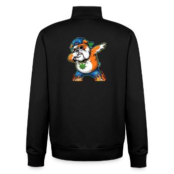 Dab Bulldog Street Art Design du cannabis - Sweat zippé unisexe en coton bio Stanley/Stella - noir - Dos - AI Model Male 185 light (185cm)