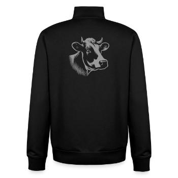 Cow Head – Striking Animal Motif with Character - Unisex Organic Zip Sweatshirt by Stanley/Stella - black - Back - AI Model Male 185 light (185cm)