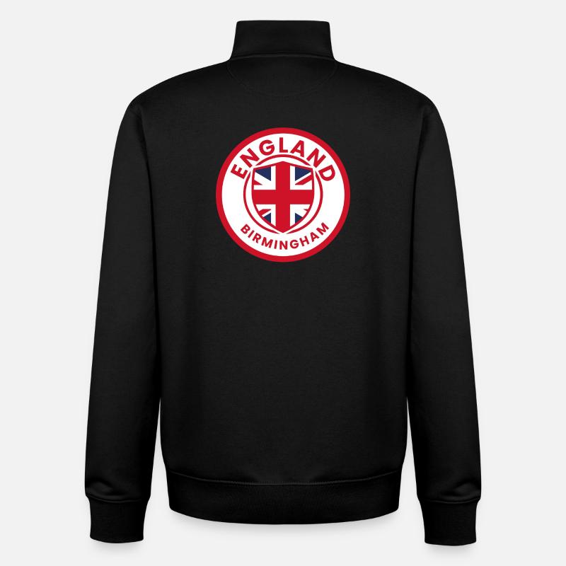 Drapeau emblème de l’Angleterre de Birmingham - Sweat zippé unisexe en coton bio Stanley/Stella - noir
