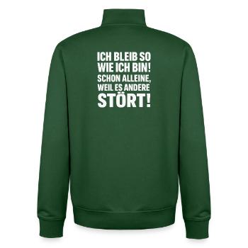 I'll stay the way I am Saying Humor Funny - Unisex Organic Zip Sweatshirt by Stanley/Stella - bottle green - Back - AI Model Male 185 dark (185cm)