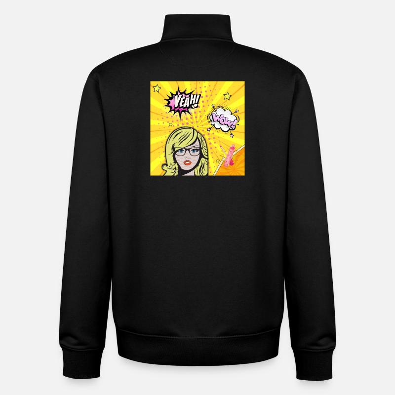 Pop-Art-Wow - Unisex Organic Zip Sweatshirt von Stanley/Stella - Schwarz