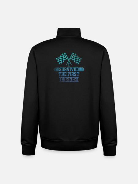 J’ai survécu au premier virage - Sweat zippé unisexe en coton bio Stanley/Stella - noir