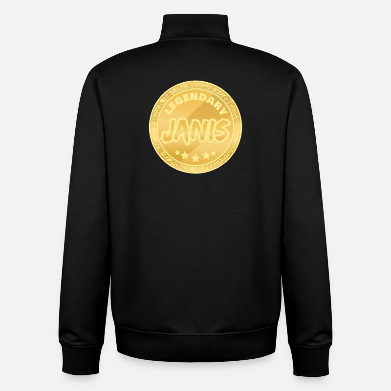 Janis comme prénom - Sweat zippé unisexe en coton bio Stanley/Stella - noir