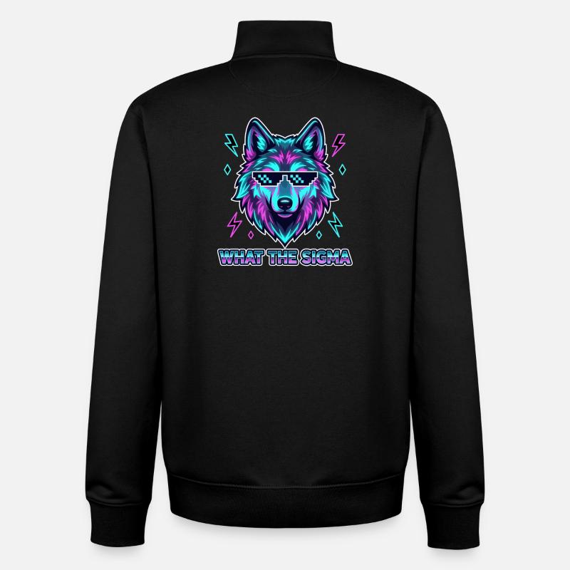 What The Sigma Wolf - Unisex Organic Zip Sweatshirt von Stanley/Stella - Schwarz