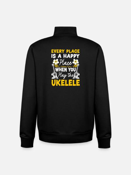Hawaiian Ukulele Uke Every Place - Unisex Organic Zip Sweatshirt by Stanley/Stella - black