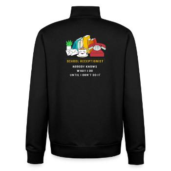Rezeptionist Rezeptionistin Schule - Unisex Organic Zip Sweatshirt von Stanley/Stella - Schwarz - Hinten - AI Model Male 185 light (185cm)