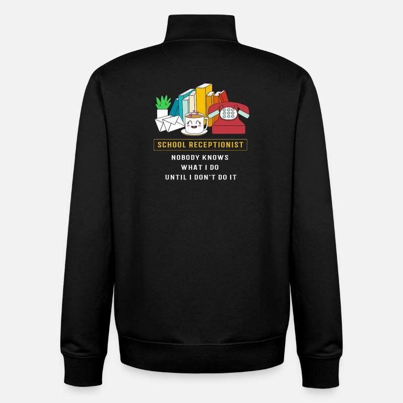 Receptionist Receptionist School - Unisex Organic Zip Sweatshirt by Stanley/Stella - black