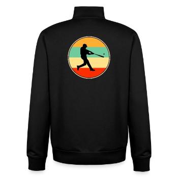 Retro Baseball Silhouette Vintage Sunset Sports - Unisex Organic Zip Sweatshirt von Stanley/Stella - Schwarz - Hinten - AI Model Male 185 light (185cm)