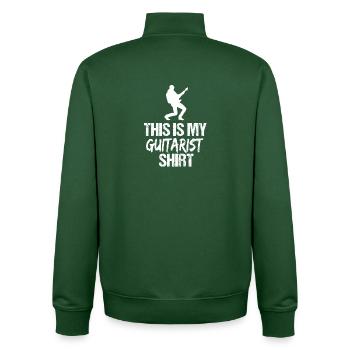 Évolution du tir à l’arc Femme chasseuse à l’arc Sport amusant - Sweat zippé unisexe en coton bio Stanley/Stella - vert bouteille - Dos - AI Model Male 185 dark (185cm)