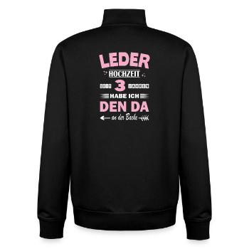 3e anniversaire de mariage Mariage Mariage Anniversaire de mariage Cadeau de mariage - Sweat zippé unisexe en coton bio Stanley/Stella - noir - Dos - AI Model Male 185 light (185cm)