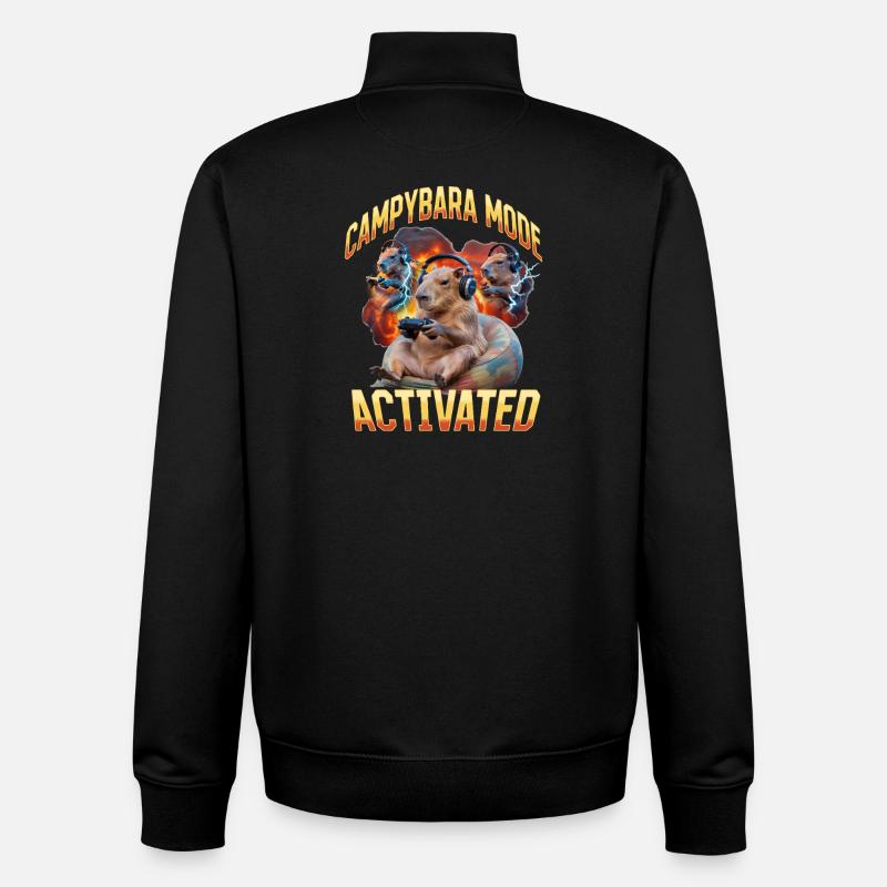 Funny Gaming Gamer Capybara - Unisex Organic Zip Sweatshirt von Stanley/Stella - Schwarz