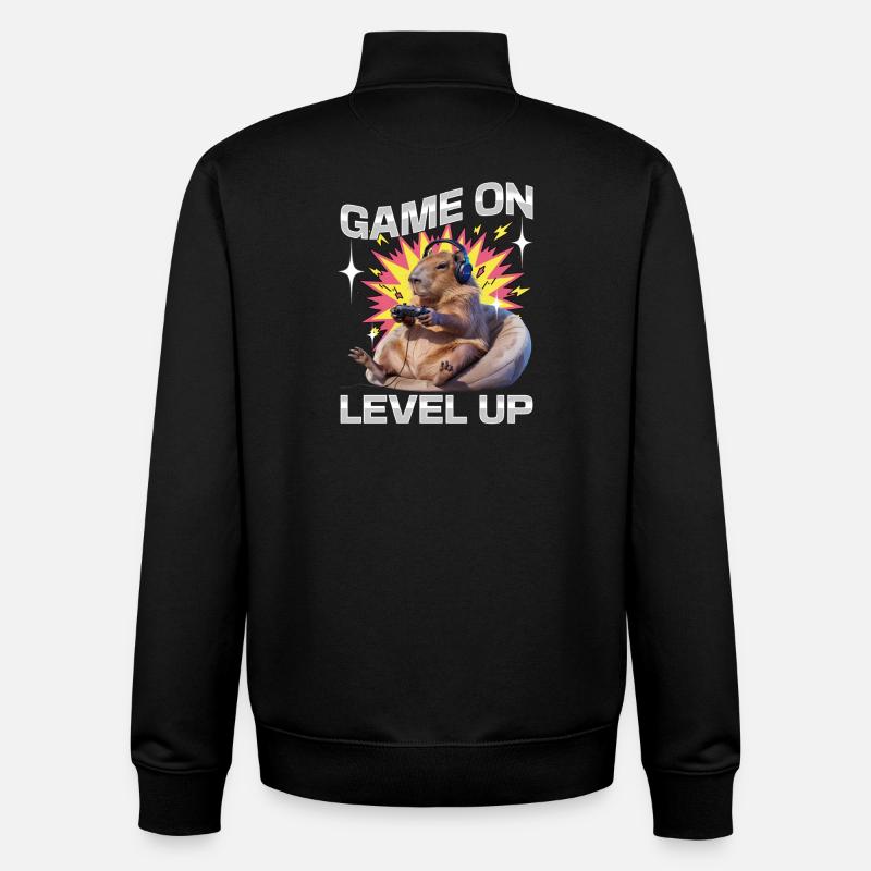 Funny Gaming Gamer Capybara - Unisex Organic Zip Sweatshirt von Stanley/Stella - Schwarz