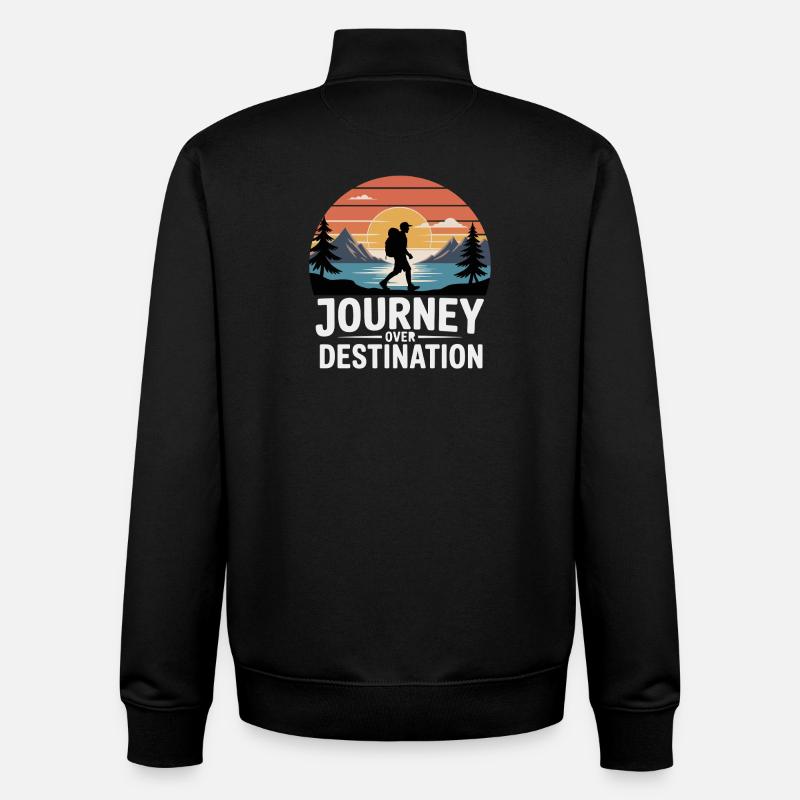 Randonnée Voyage sur Destination - Sweat zippé unisexe en coton bio Stanley/Stella - noir