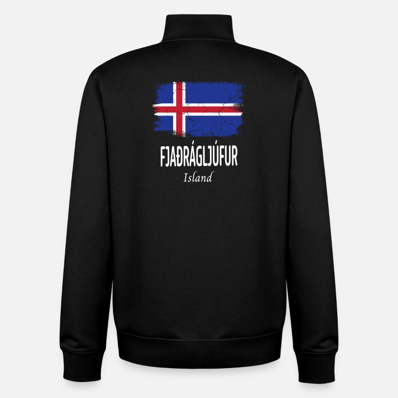 Fjaðrárgljúfur - Sweat zippé unisexe en coton bio Stanley/Stella - noir
