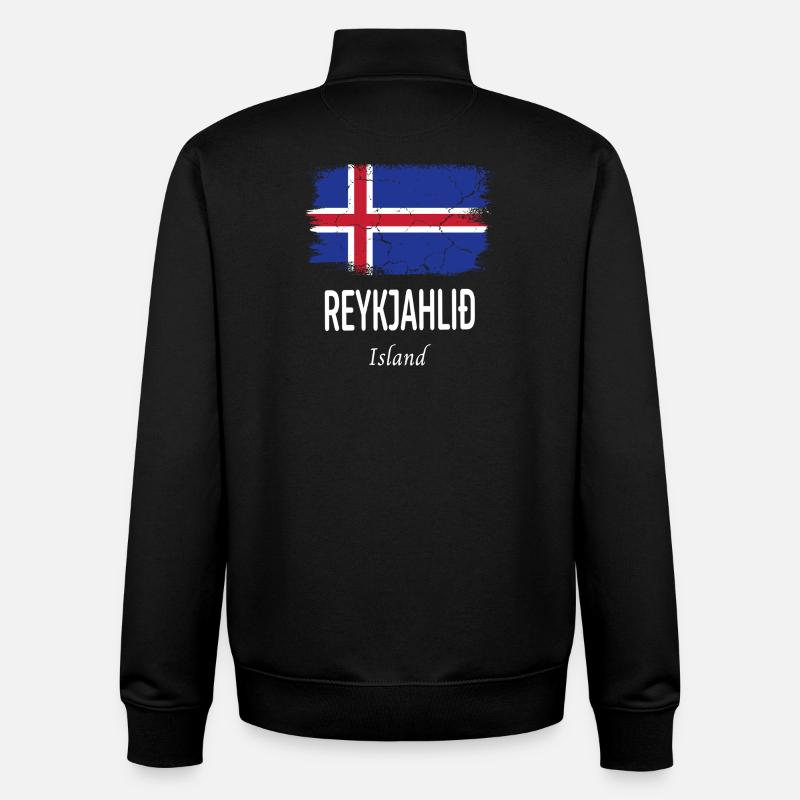 Reykjahlið - Sweat zippé unisexe en coton bio Stanley/Stella - noir