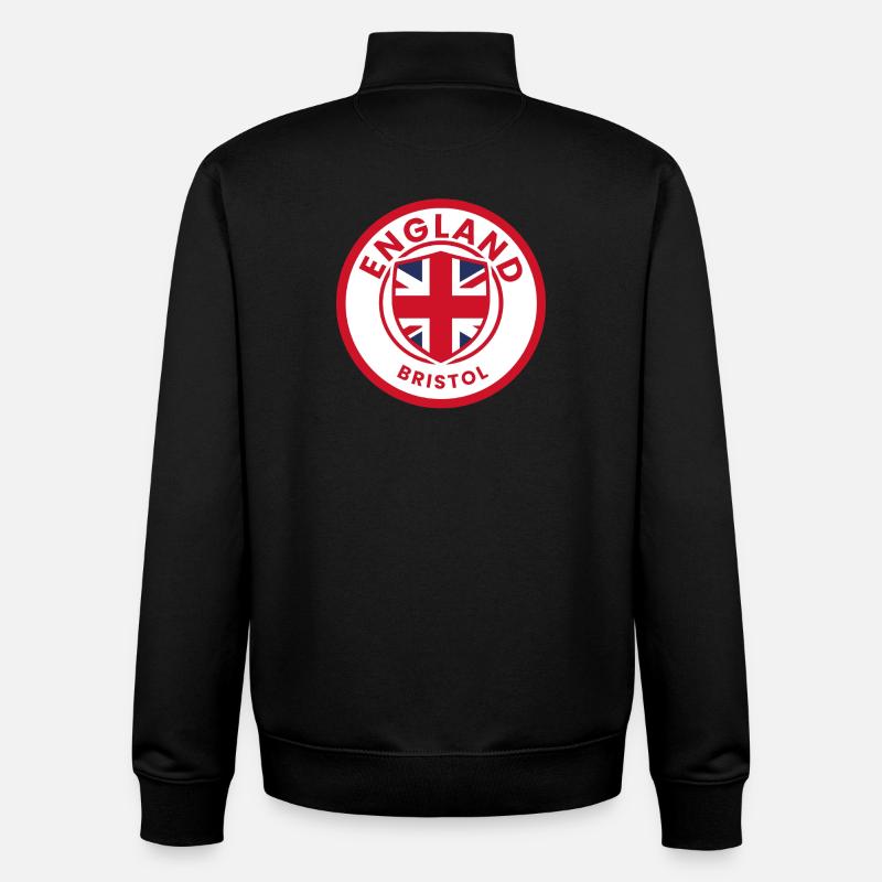 Logo du Bristol Shield d’Angleterre - Sweat zippé unisexe en coton bio Stanley/Stella - noir