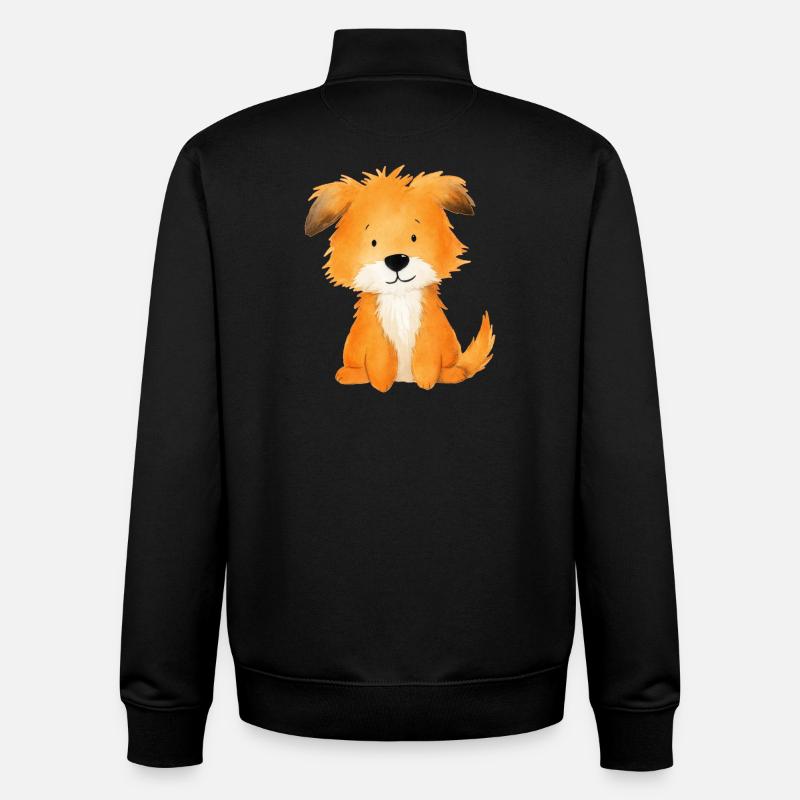 Chien Ami – Illustration Douce et Mignonne - Sweat zippé unisexe en coton bio Stanley/Stella - noir