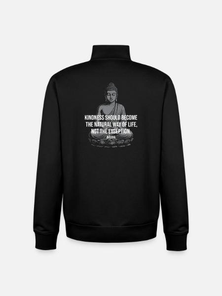 Buddha Kindness: Natural Life - Unisex Organic Zip Sweatshirt by Stanley/Stella - black