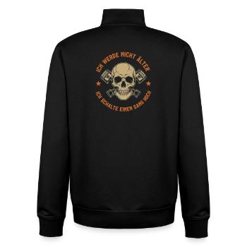 Männer mit Motorrädern haben die schönsten Frauen - Unisex Organic Zip Sweatshirt von Stanley/Stella - Schwarz - Hinten - AI Model Male 185 light (185cm)