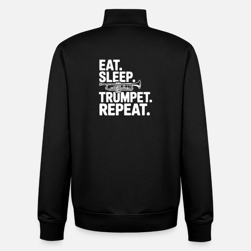 Eat. Sleep. Trumpet. Repeat. - Unisex Organic Zip Sweatshirt by Stanley/Stella - black