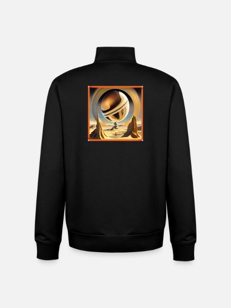 Urzeitliche surreale Orbitalwelt - Unisex Organic Zip Sweatshirt von Stanley/Stella - Schwarz
