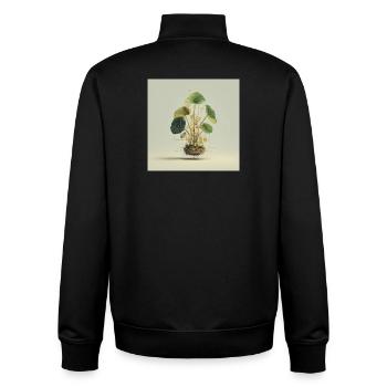 TechnoPflanze: Goldene Knoten - Unisex Organic Zip Sweatshirt von Stanley/Stella - Schwarz - Hinten - AI Model Male 185 light (185cm)